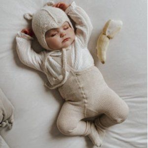 Silly Silas Cream White Footed Baby Leggings, Tights with Braces, 0-3 Months